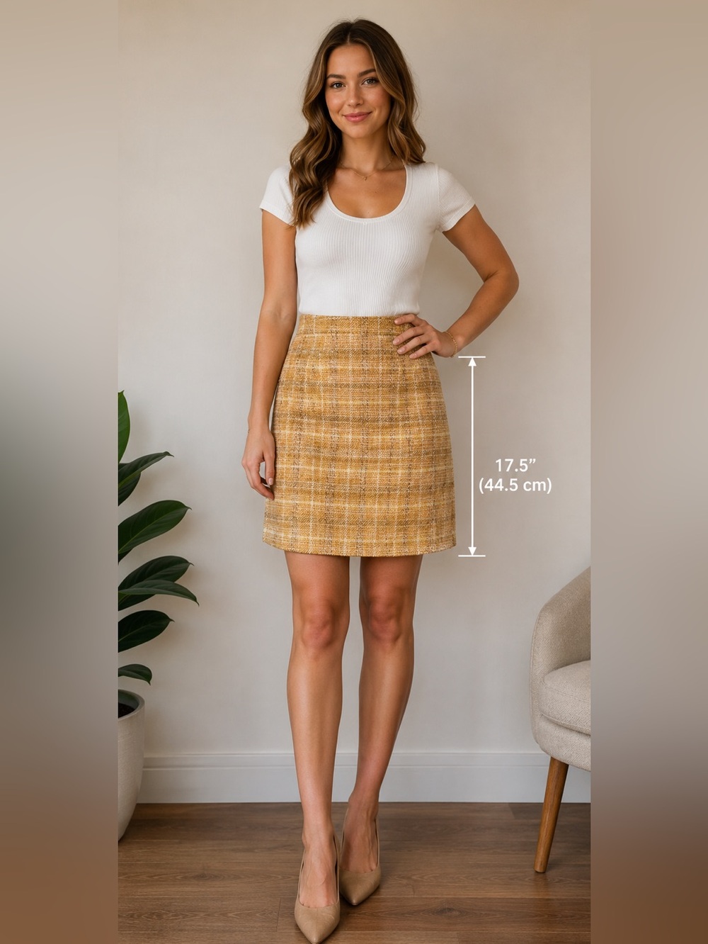 J.Crew No. 2 Pencil Skirt – Yellow Plaid Tweed, Size 0 - Picture 8 of 8